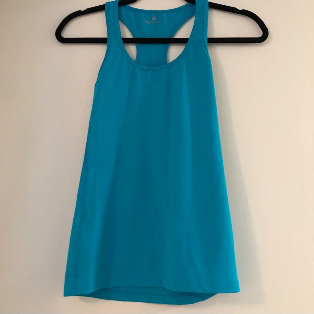Turquoise Blue Stretch Racerback Tank Top Exercise Run Yoga Sweat Workout Gym